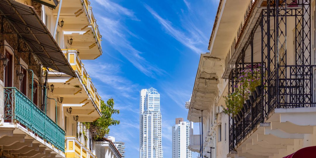 Historic Casco Viejo waterfront in Panama City