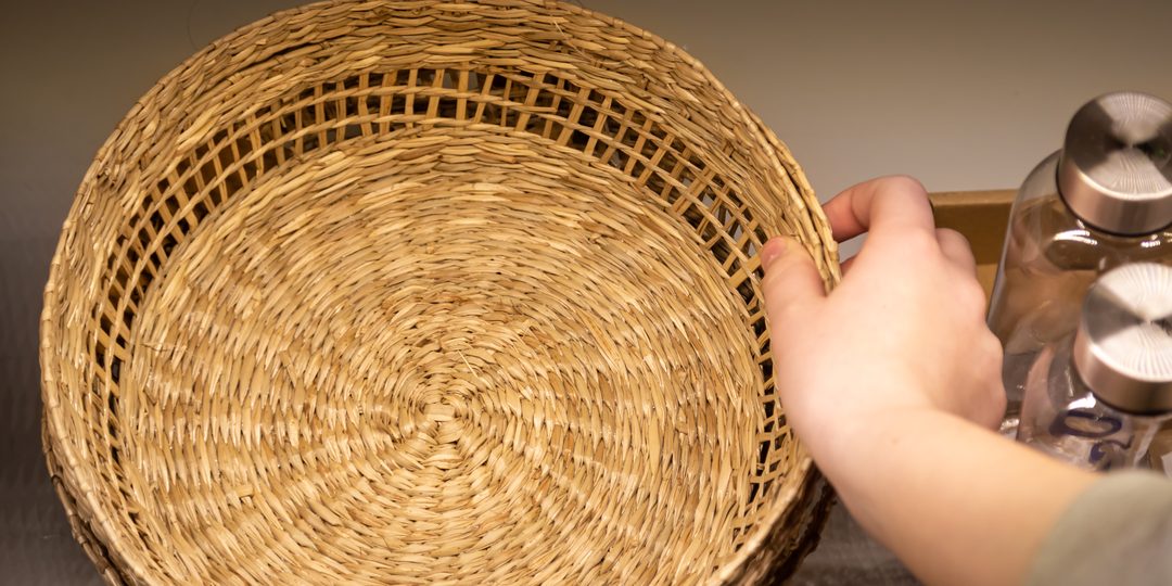 Handwoven wicker basket