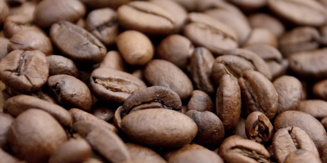 Close-up of roasted coffee beans