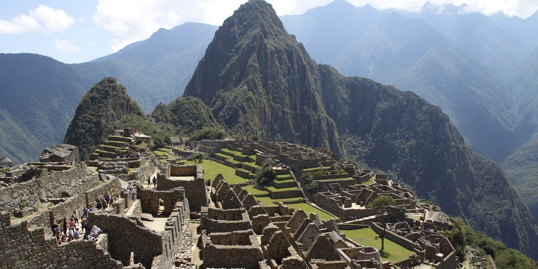 Ancient Inca ruins of Machu Picchu among the Andes